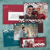 rood, bordeaux harten Valentijnsdag bruiloft thema Folie Uitnodiging