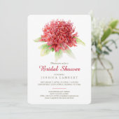 Rood bordeaux waratah bloemenvlees vrijgezellenfee kaart (Staand voorkant)