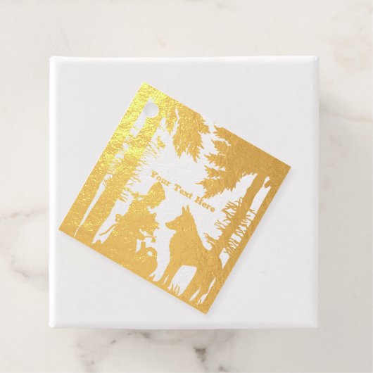 Rood Bossen bloemen met wolf Bedankjes Labels (Met doos)