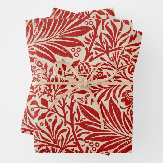 Rood  botanisch inpakpapier (In situ)