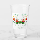 rood botanisch minimaal vintage voor haar glas (Voorkant)