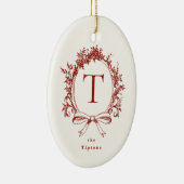  rood botanisch monogram keramisch ornament (Rechts)