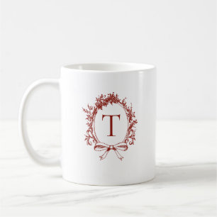  rood botanisch monogram koffiemok