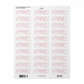Rood botanisch toile monogramadres etiket (Full Sheet)