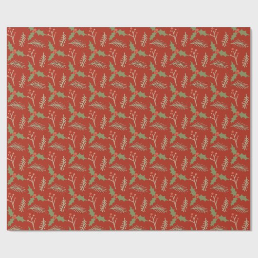 Rood botanische bessen Gift Wrap Cadeaupapier (Vlak)