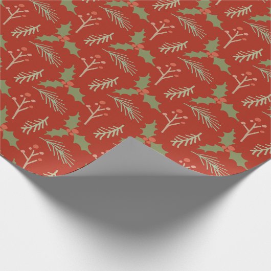 Rood botanische bessen Gift Wrap Cadeaupapier (Hoek)