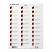 Rood Bourgondisch Bloem Herfst Retouradreslabel Etiket (Full Sheet)