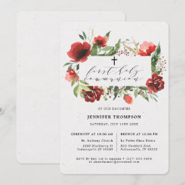 Rood Bourgondisch groen Eucalyptus Eerste Communie Kaart