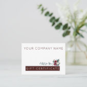 Rood Bourgondisch Groen Kerstcadeaubon Visitekaartje (Staand voorkant)