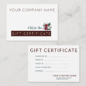 Rood Bourgondisch Groen Kerstcadeaubon Visitekaartje (Voorkant / Achterkant)