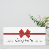 Rood bow-cadeau van chiropractisch cadeaubon (Staand voorkant)