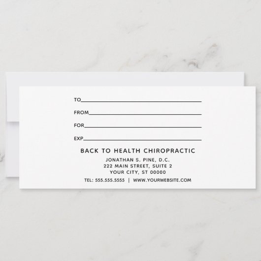 Rood bow-cadeau van chiropractisch cadeaubon (Achterkant)