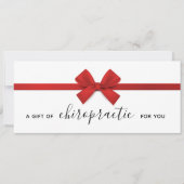 Rood bow-cadeau van chiropractisch cadeaubon (Voorkant)