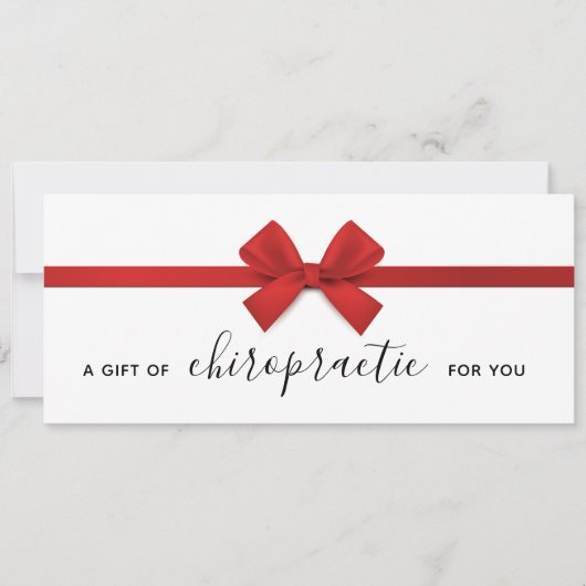 Rood bow-cadeau van chiropractisch cadeaubon (Voorkant)