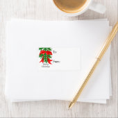 Rood Bow op Pine Bough Gift Label (Insitu)