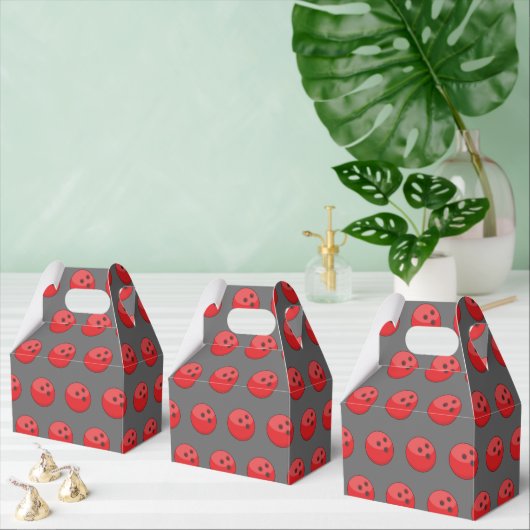 Rood Bowling Ball Patroon Bedankdoosjes (Meervoudige)