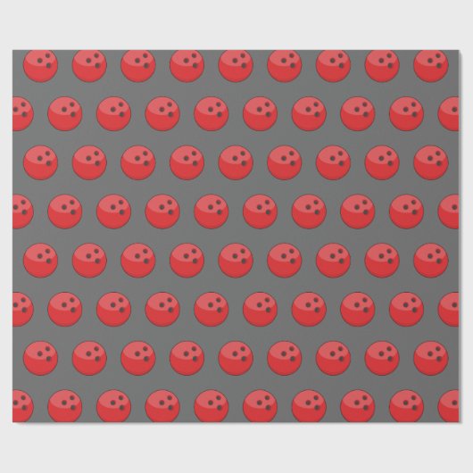 Rood Bowling Ball Patroon Cadeaupapier (Vlak)