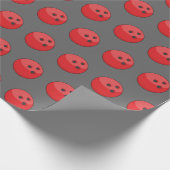 Rood Bowling Ball Patroon Cadeaupapier (Hoek)