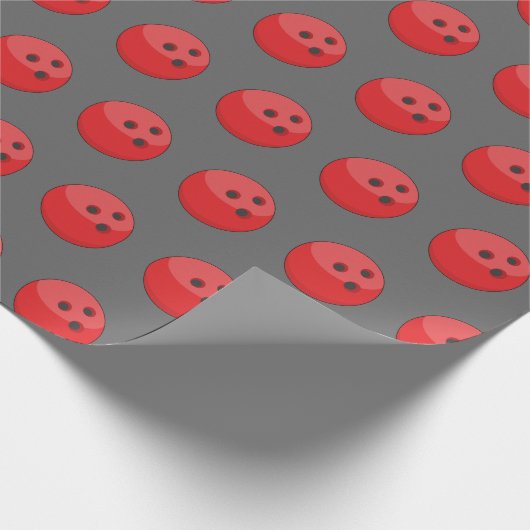 Rood Bowling Ball Patroon Cadeaupapier (Hoek)