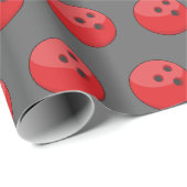 Rood Bowling Ball Patroon Cadeaupapier (Rol Hoek)