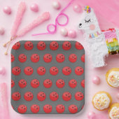 Rood Bowling Ball Patroon Papieren Bordje (Feest)