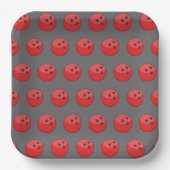Rood Bowling Ball Patroon Papieren Bordje (Voorkant)