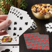 Rood Bowling Ball Patroon Pokerkaarten (Insitu)