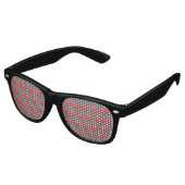 Rood Bowling Ball Patroon Retro Zonnebril (Gekanteld)