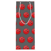 Rood Bowling Ball Patroon Wijn Cadeautas (Achterkant)
