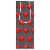 Rood Bowling Ball Patroon Wijn Cadeautas (Voorkant)
