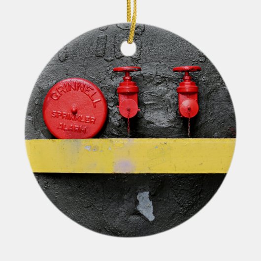rood brandalarm keramisch ornament (Voorkant)