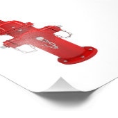 Rood brandhydraat foto afdruk (Hoek)