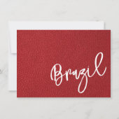 Rood Brazilië Paspoort Bedankkaart (Achterkant)