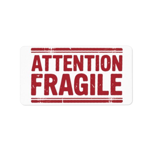 Rood breekbaar handvat met afbeeldingen van het wa etiket (Voorkant)