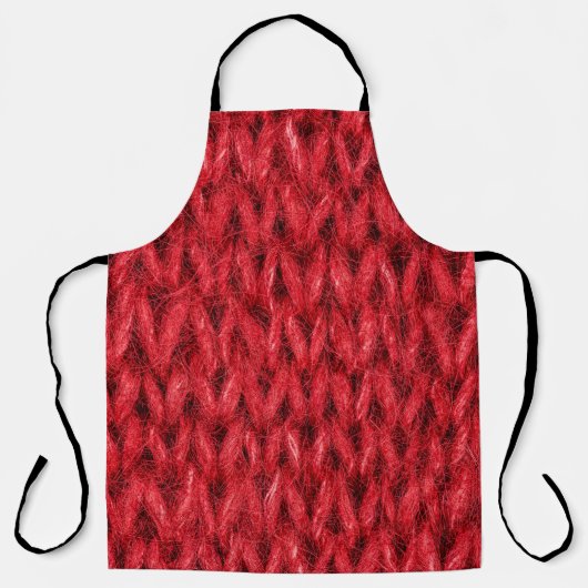 Rood breiwol textuur achtergrond. schort (Voorkant)