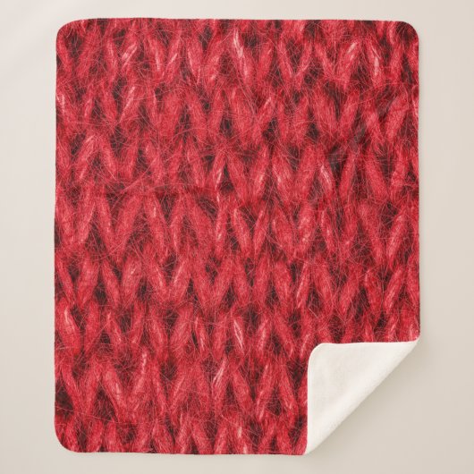Rood breiwol textuur achtergrond. sherpa deken (Voorkant)