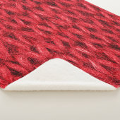 Rood breiwol textuur achtergrond. sherpa deken (3/4)