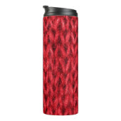 Rood breiwol textuur achtergrond. thermosbeker (Geroteerd rechts)