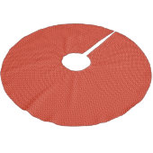 Rood breiwol textuurachtergrond kerstboom rok (Gekanteld)