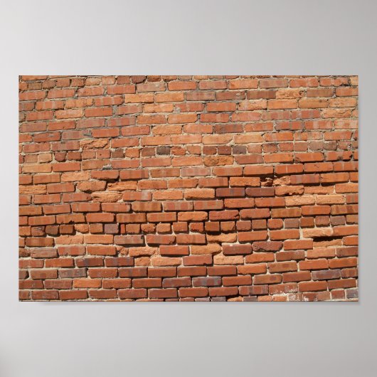 Rood Brick Wall Canvas of Poster (Voorkant)
