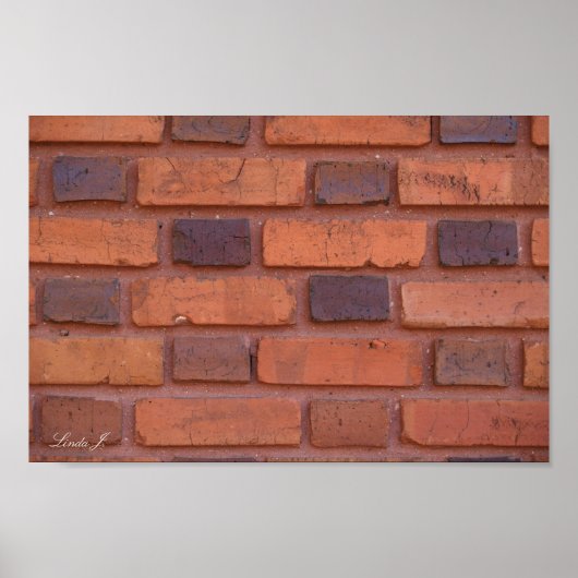 Rood Brick Wall Canvas of Poster (Voorkant)