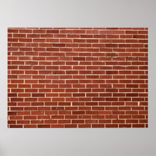 Rood Brick wandachtergrond Poster
