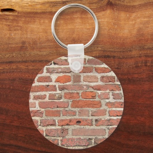 Rood Brick-wandstructuur Sleutelhanger (Voorkant)