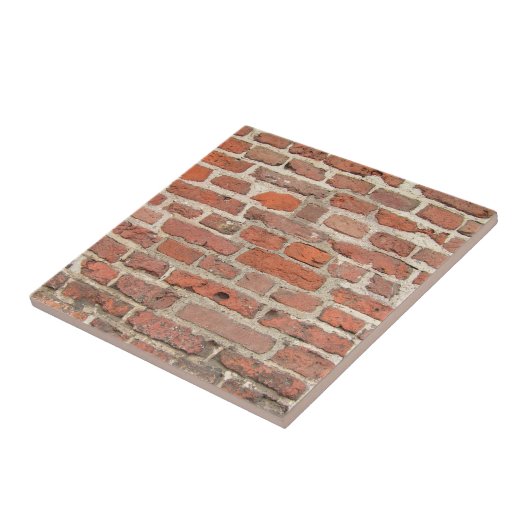 Rood Brick-wandstructuur Tegeltje (Zijkant)
