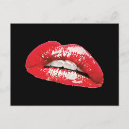 Rood briefkaart van hete lippen