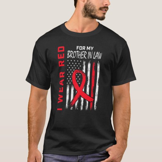 Rood broer in de wet - hartziekte - bewustwording  t-shirt (Voorkant)