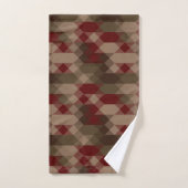Rood brons en olijf geometrisch bad handdoek (Handdoek)