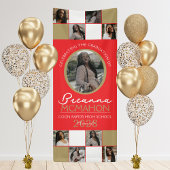 Rood & Brons Goud Fotocollage Afstuderen Vinyl Spandoek