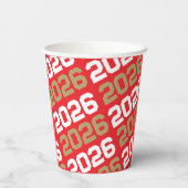 Rood & Brons Goud Klasse Jaar Afstuderen Papieren Bekers (Achterkant)