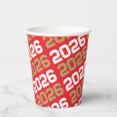 Rood & Brons Goud Klasse Jaar Afstuderen Papieren Bekers (Voorkant)